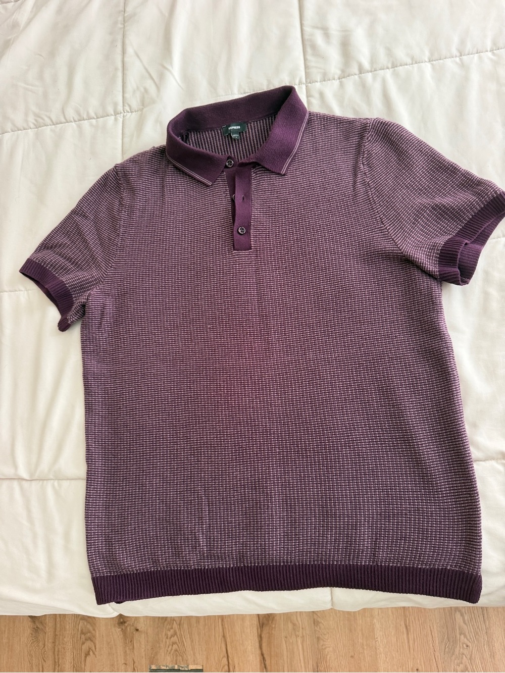 Express Men's Short-Sleeve Polo in Plum